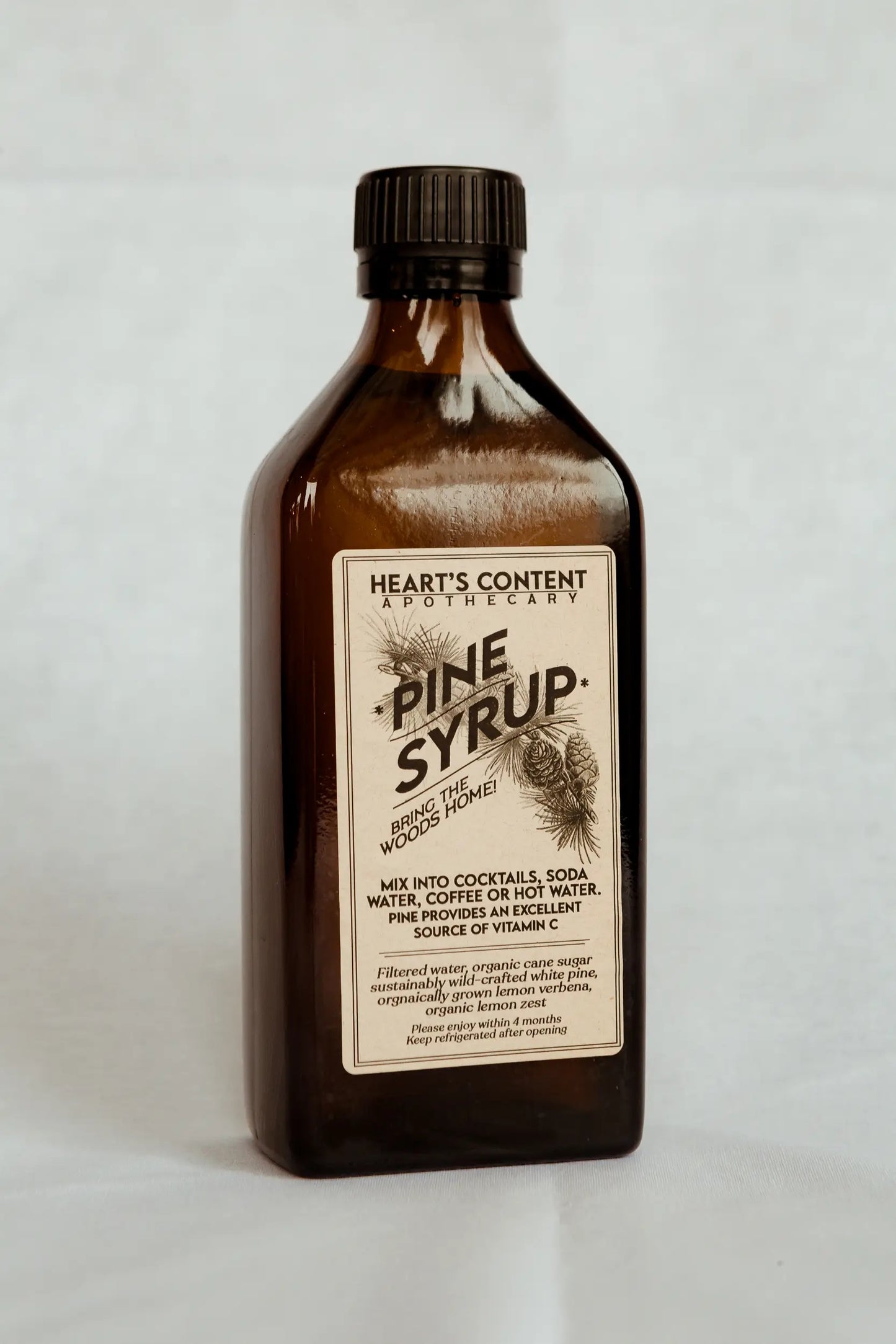 Heart's Content Pine Syrup, 250mL/8.5floz
