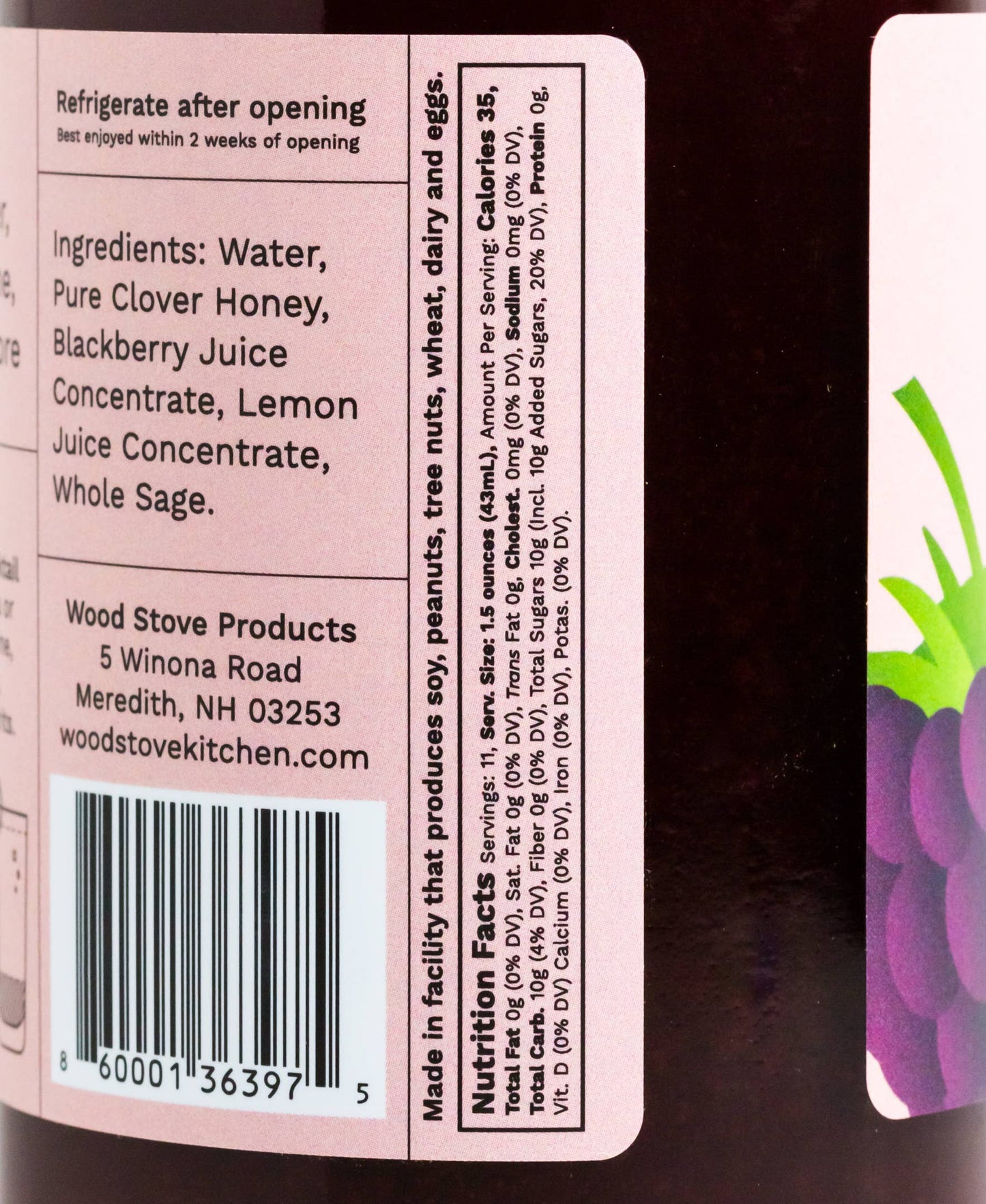 Wood Stove Blackberry & Sage Mixer, 473mL/16floz
