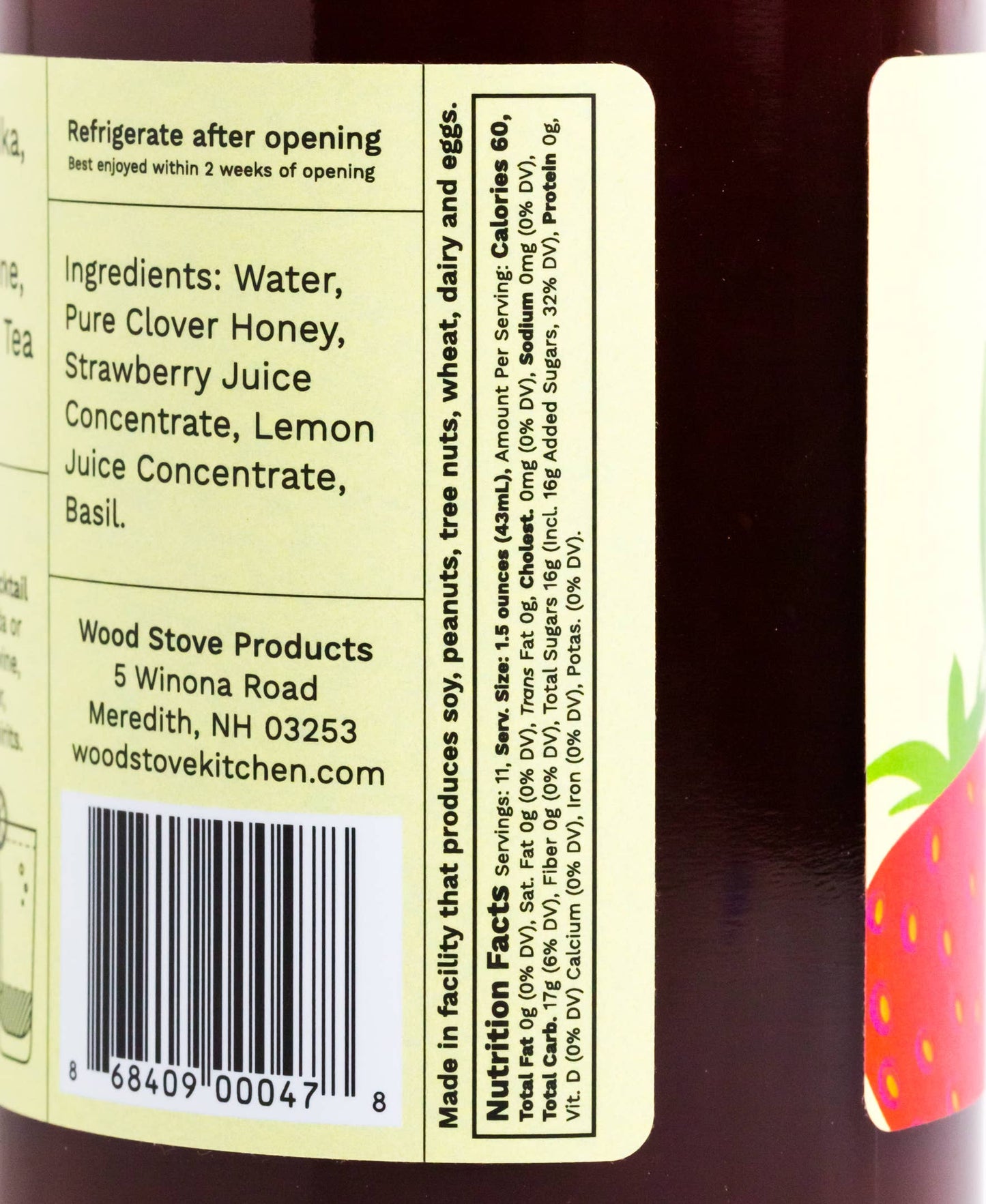 Wood Stove Strawberry & Basil Mixer, 473mL/16floz