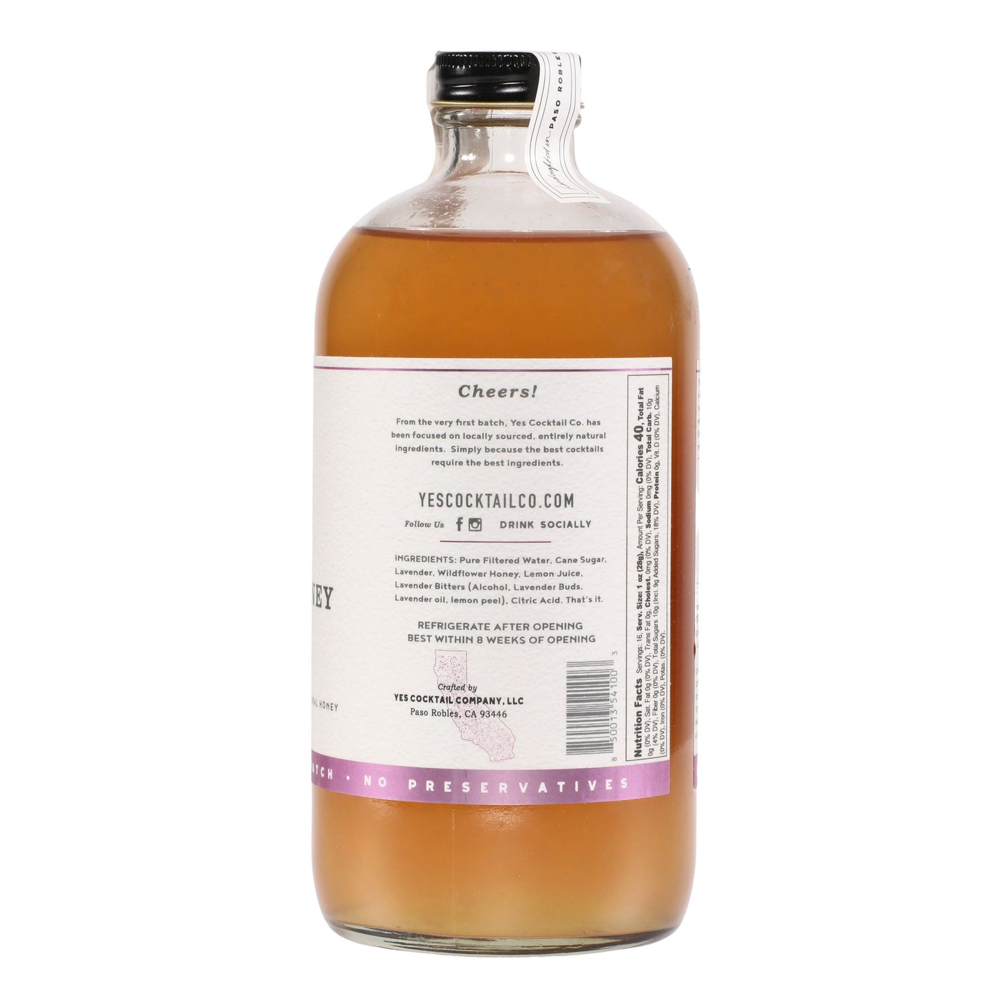 Yes Lavender Honey Cocktail Mixer, 237g/16oz