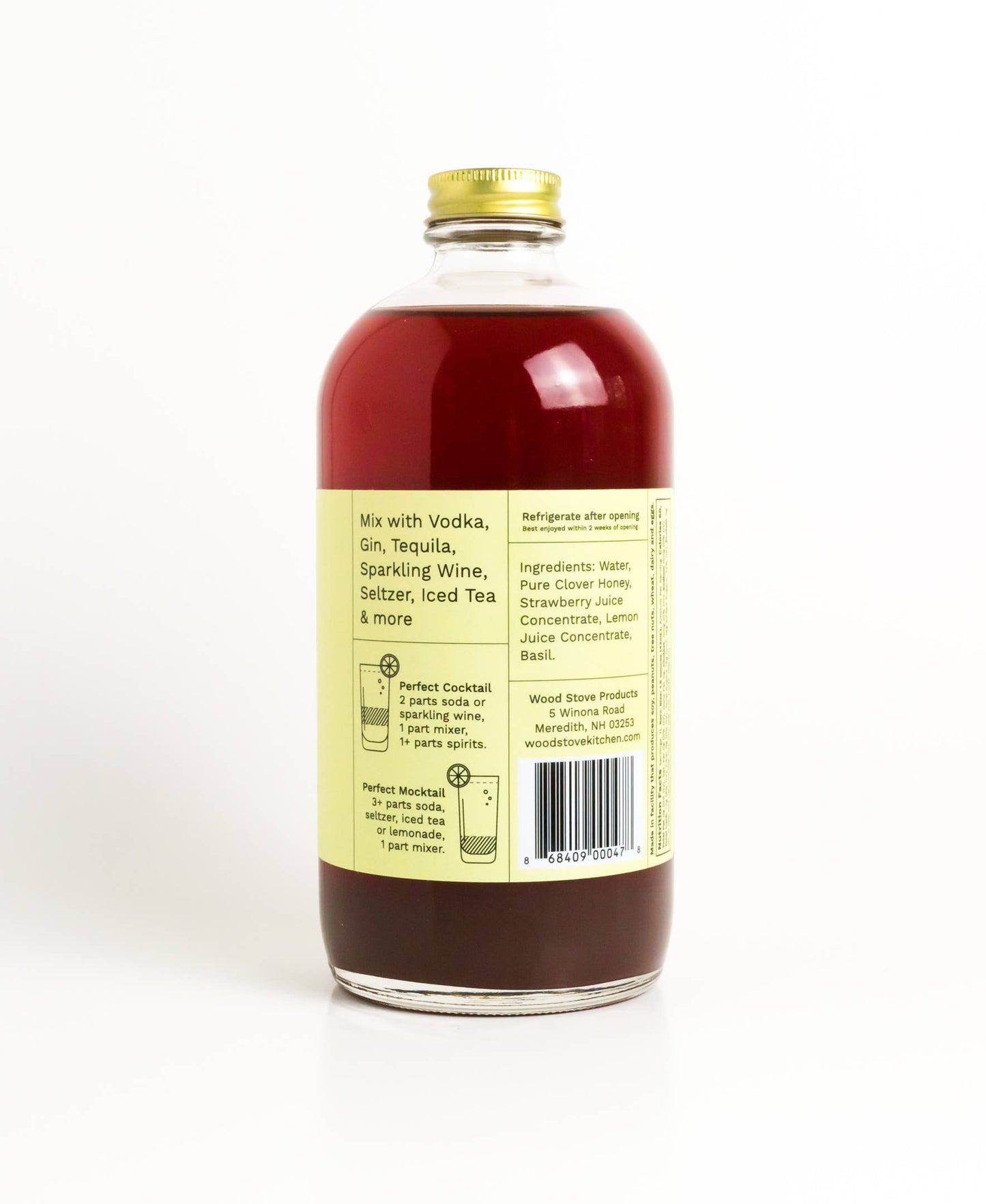 Wood Stove Strawberry & Basil Mixer, 473mL/16floz