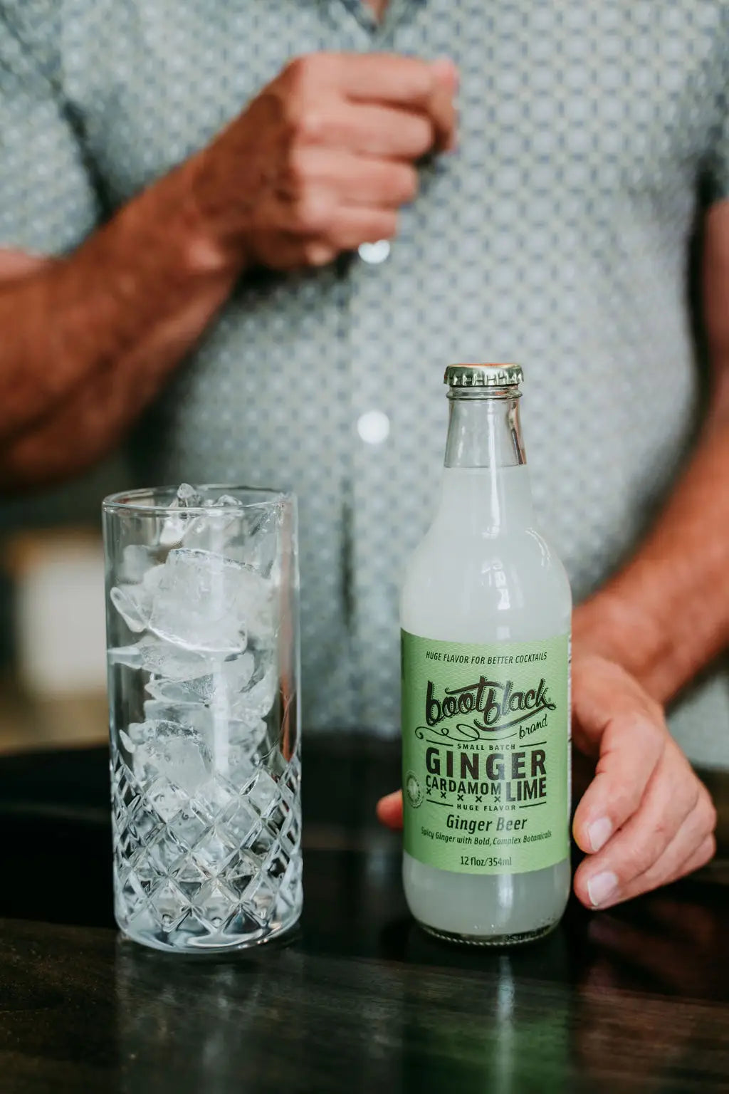Boot Black Cardamom Lime Ginger Beer, 354mL/12oz Glass Bottle