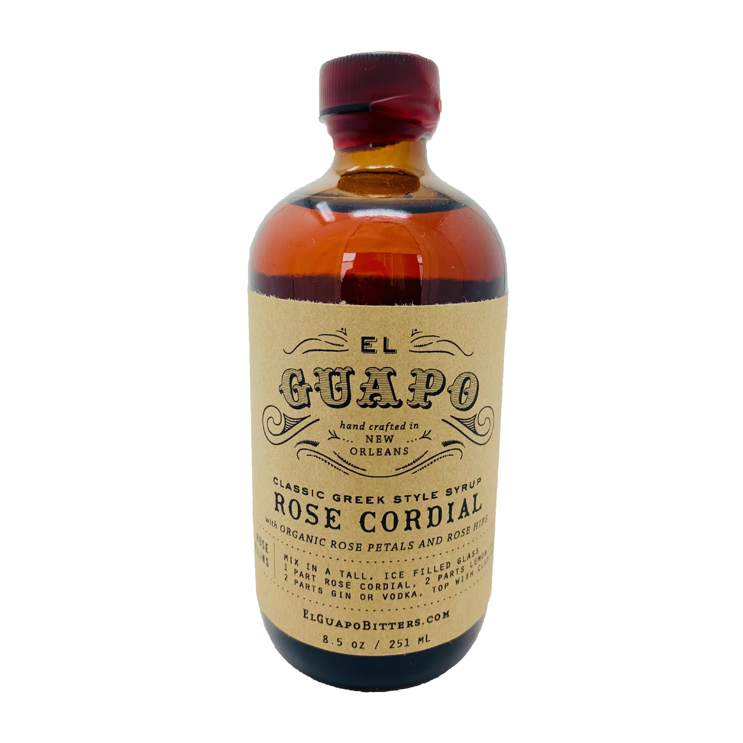 El Guapo Rose Cordial, 251mL/8.5oz