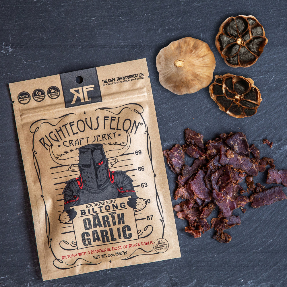 Righteous Felon Darth Garlic Biltong (*N), 2oz