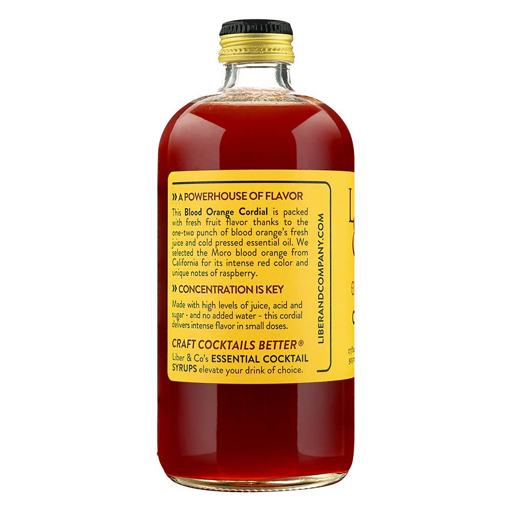 Liber Blood Orange Cordial, 280mL/9.5floz