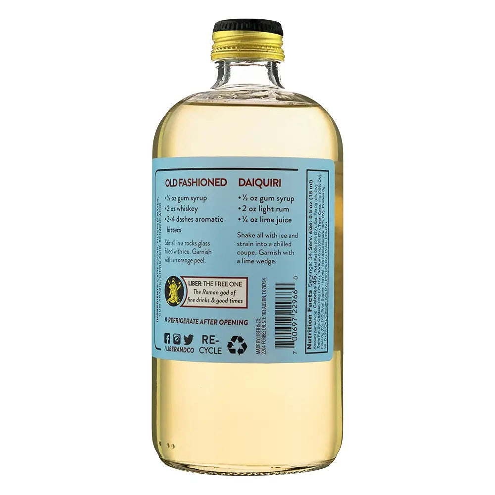 Liber Classic Gum Syrup, 280mL/9.5floz