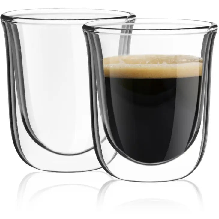 JoyJolt Jaavah Double Wall Glasses, 60mL/2oz, Set of 2
