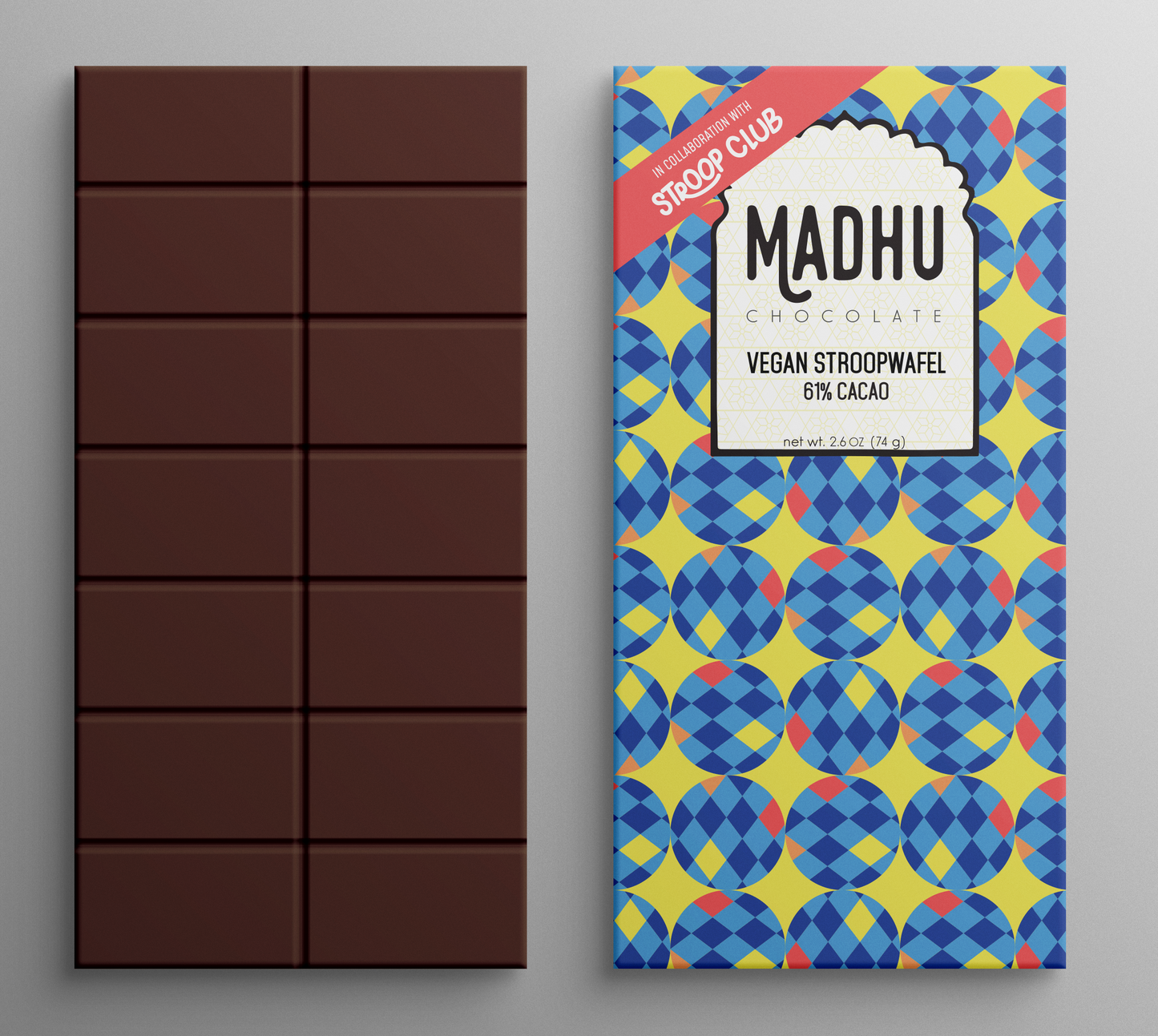 Stroop Club & Madhu Vegan Stroopwafel Chocolate Bar (*RSTWFNV), 74g/2.6oz