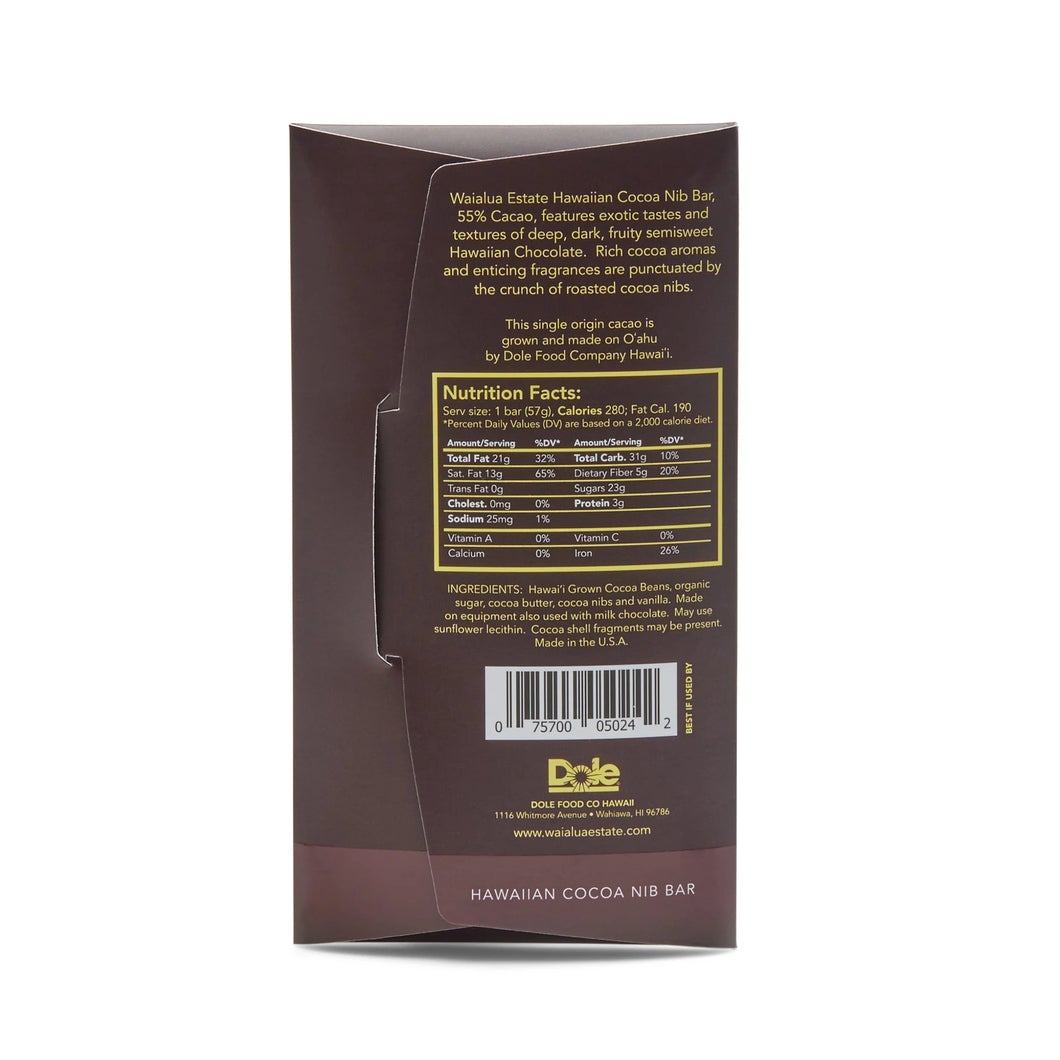 Waialua Estate Chocolate Bars, 57g/2oz