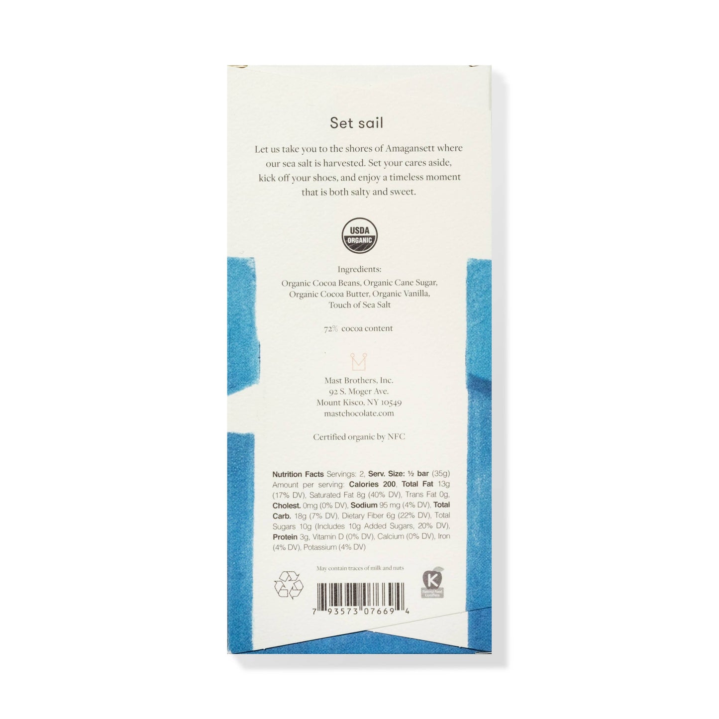 Mast Classic Cacao Bars, 70g/2.5oz