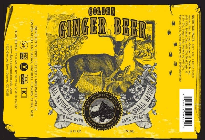 RMSC Golden Ginger Beer, 355mL/12floz Glass Bottle