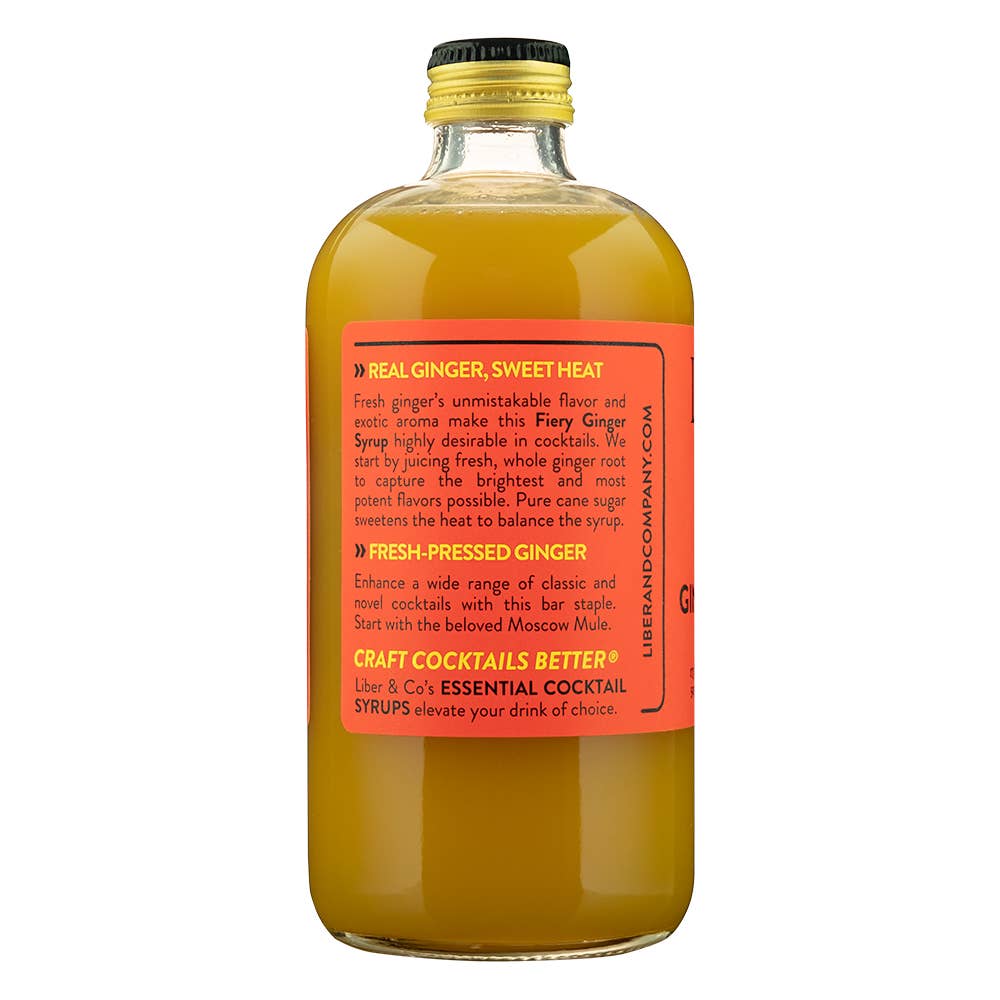 Liber Fiery Ginger Syrup, 280mL/9.5floz