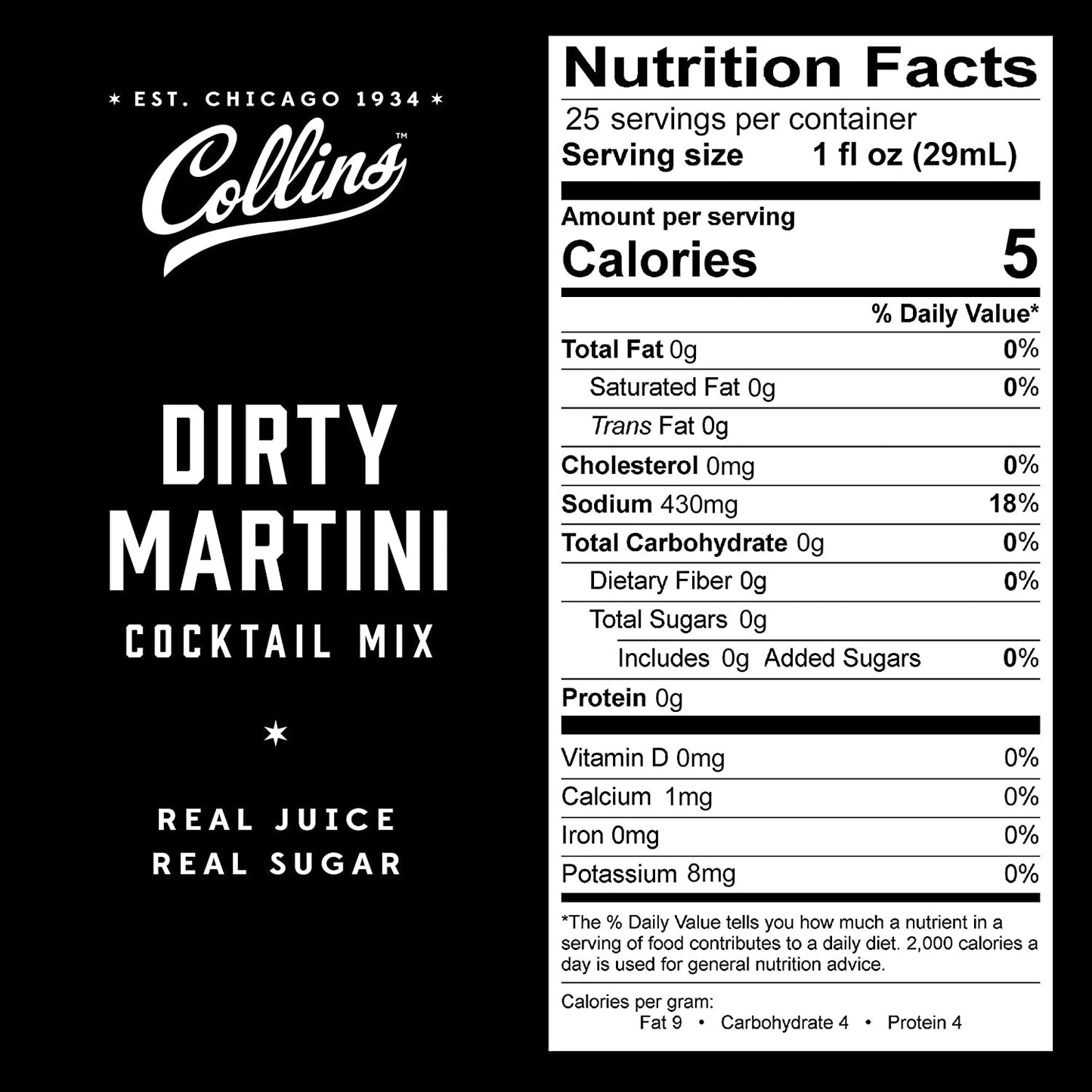 Collins Dirty Martini Mixer, 719mL/25.4oz