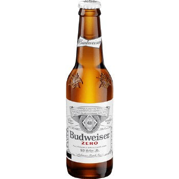 Budweiser Zero (21+), 355mL/12floz Glass Bottle