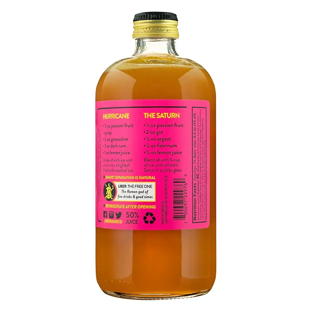 Liber Passion Fruit Syrup, 280mL/9.5floz