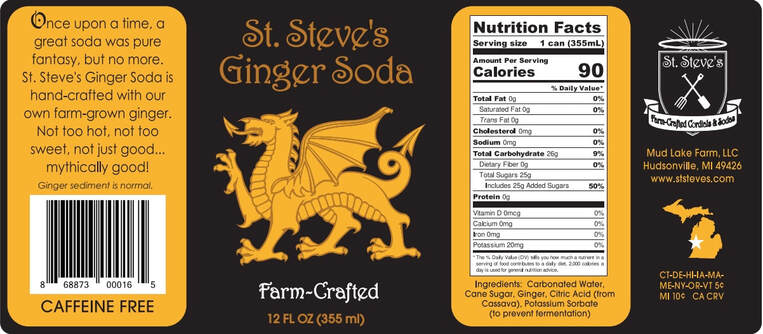 St. Steve's Ginger Soda, 355mL/12oz Can