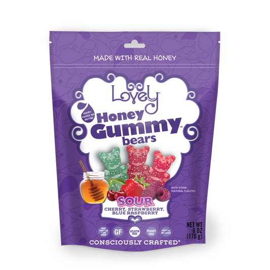 Lovely Sour Honey Gummy Bears (*G), 170g/6oz