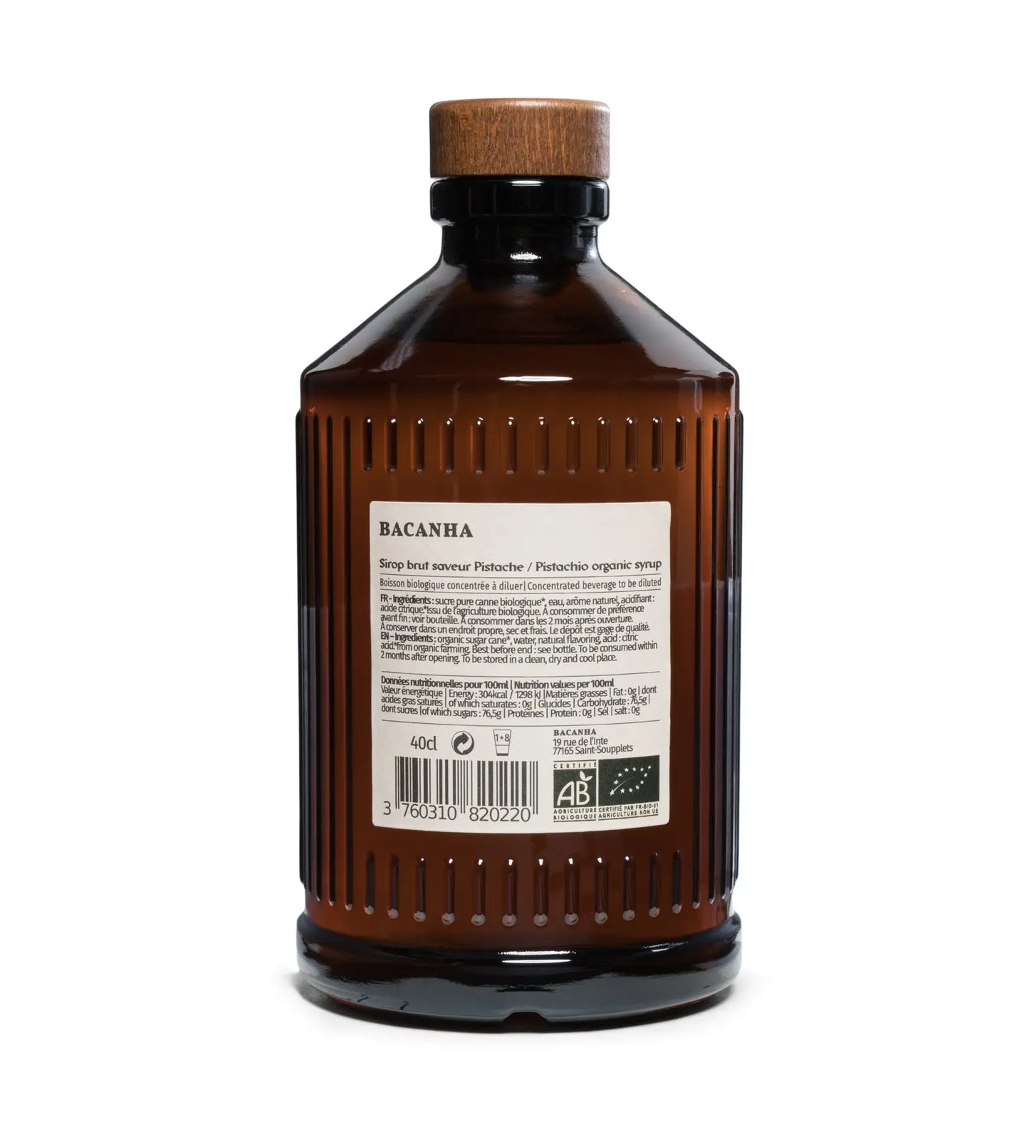 Bacanha Pistache (Pistachio) Syrup (*ROV), 400mL/13.5floz