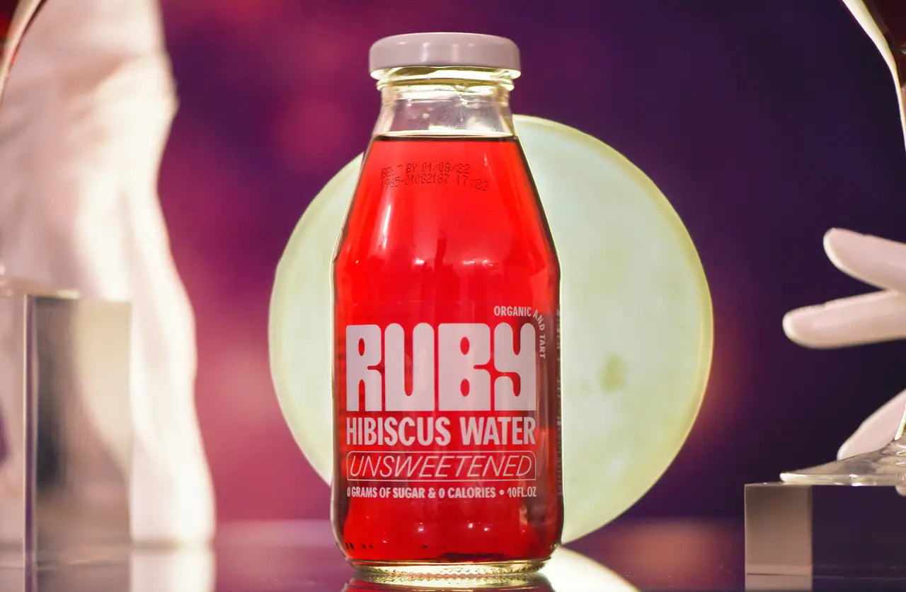 Ruby Hibiscus Water - Unsweetened (*GKOV), 10floz Glass